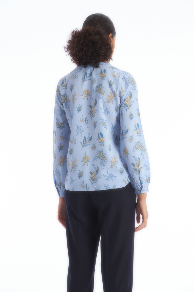 L141GBL5 BLUSA CUELLO MAO CON ESTAMPA FLORAL