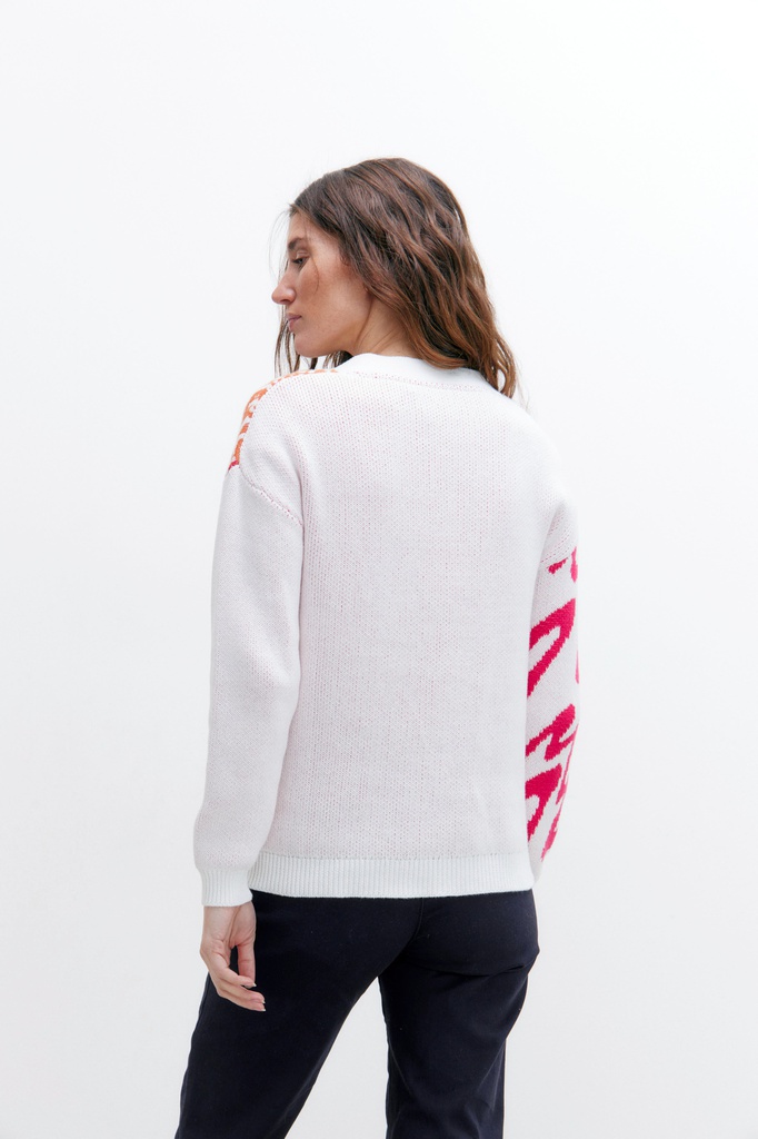 L145GKC4 CARDIGAN CON JACQUARD CITRICO