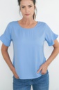 L146GBH3 BLUSA ESCOTE BASE CON VOLADO EN PUÑOS