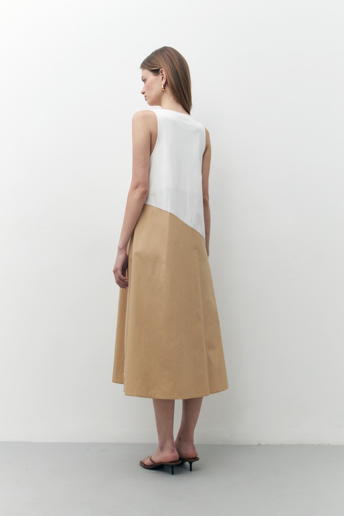 L157GDX10 MAXI VESTIDO BICOLOR