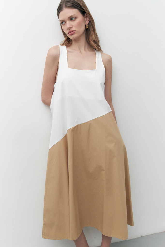 L157GDX10 MAXI VESTIDO BICOLOR