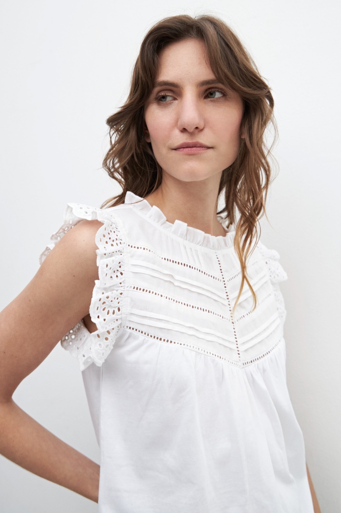 L158GTS3 MUSCULOSA ROMANTICA CON ALFORZAS