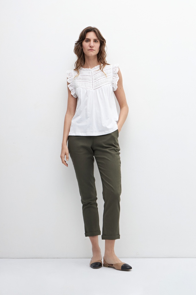 L158GTS3 MUSCULOSA ROMANTICA CON ALFORZAS