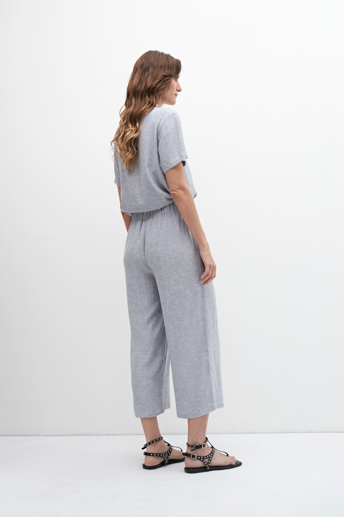 L158GPP3 PANTALON WIDE LEG DE LINO