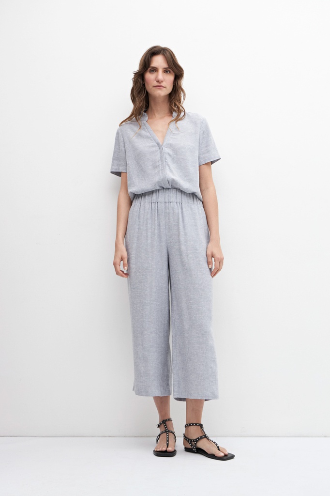 L158GPP3 PANTALON WIDE LEG DE LINO