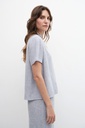 L158GBH1 BLUSA DE LINO CON VOLADOS