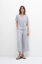 L158GBH1 BLUSA DE LINO CON VOLADOS