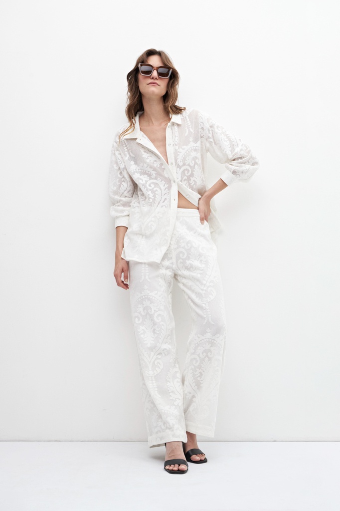 L158GBL2 CAMISA REJILLA FLORAL