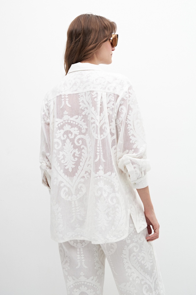L158GBL2 CAMISA REJILLA FLORAL
