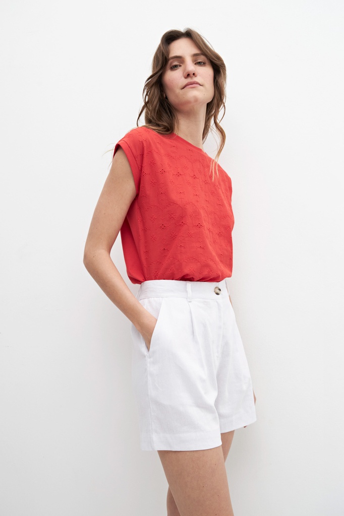 L158GPH3 SHORT DE LINO CON PINZAS