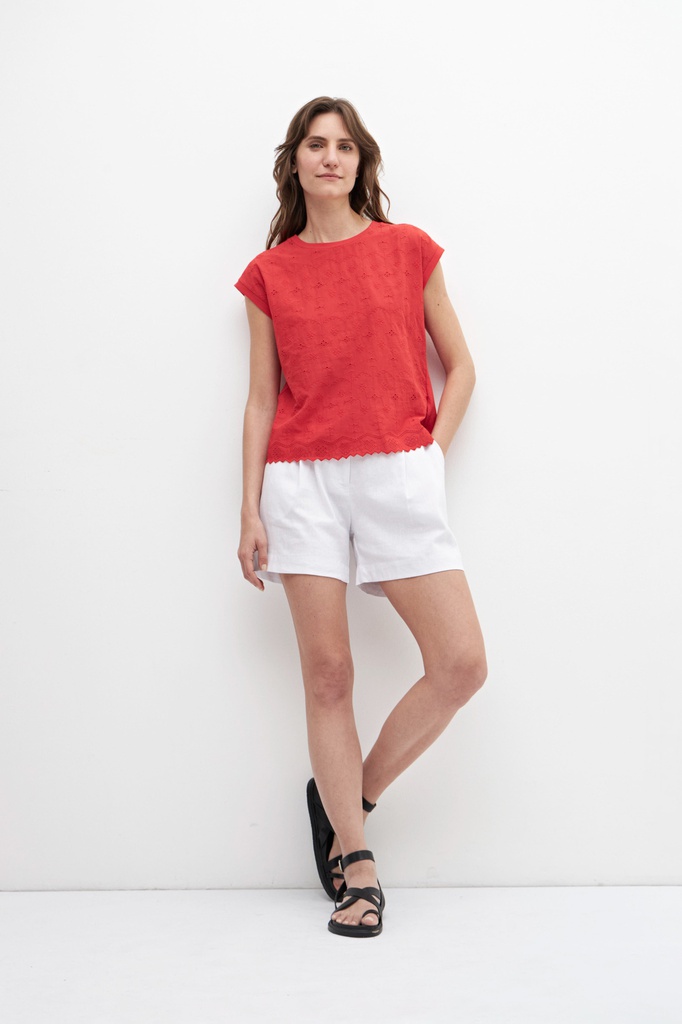 L158GPH3 SHORT DE LINO CON PINZAS