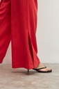 L158GPP4 PANTALON ANCHO DE LINO CON TAJO