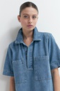 L155GDM6 VESTIDO DENIM CUELLO POLO