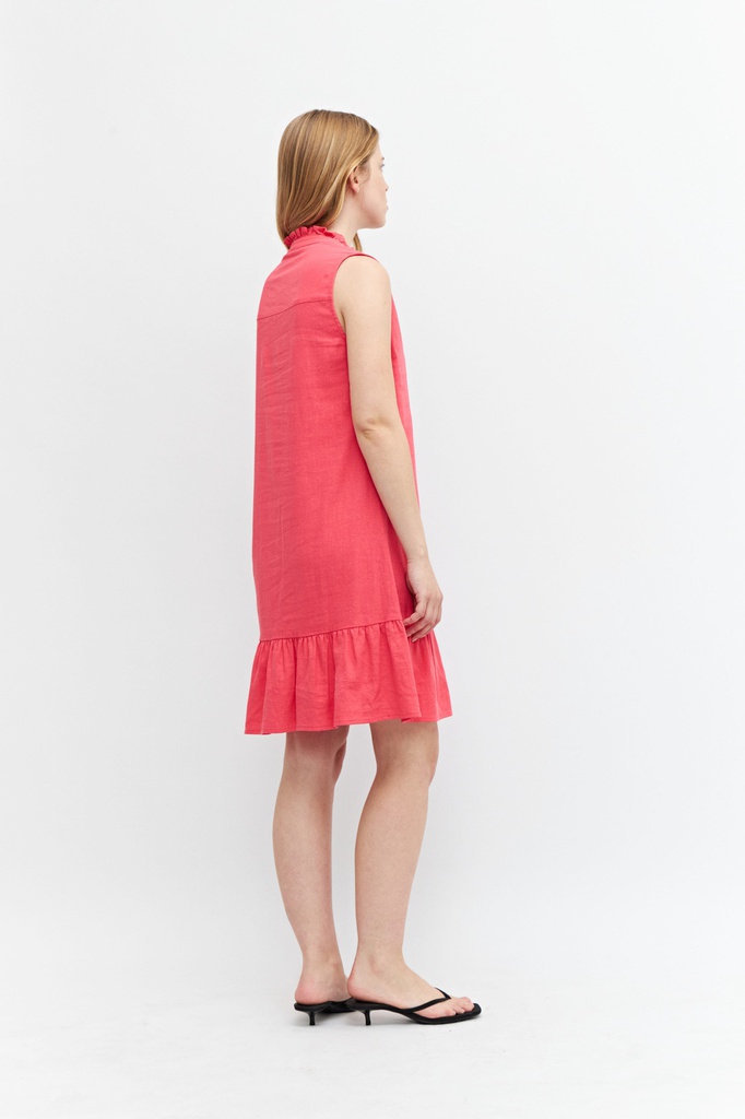 L158GDS2 VESTIDO DE LINO CON VOLADO