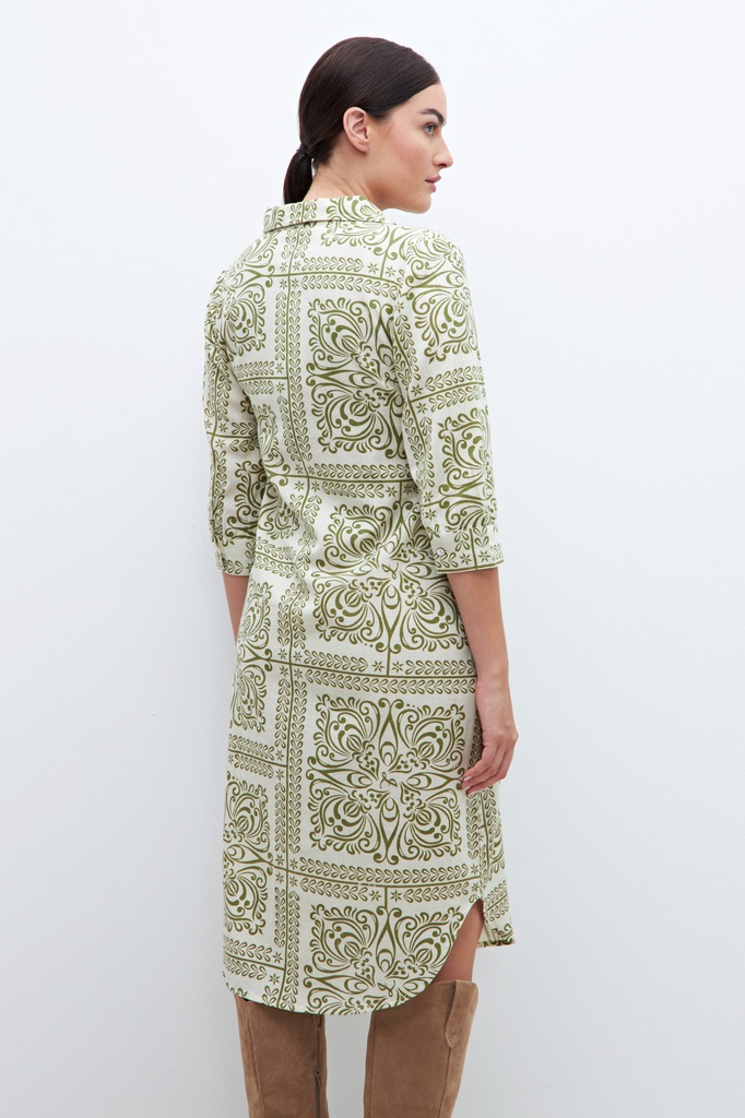 L160GDM4 VESTIDO CAMISERO ESTAMPA BICOLOR