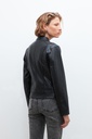 L160GOJ3 CHAQUETA ECO CUERO CON CORTES EN TUL