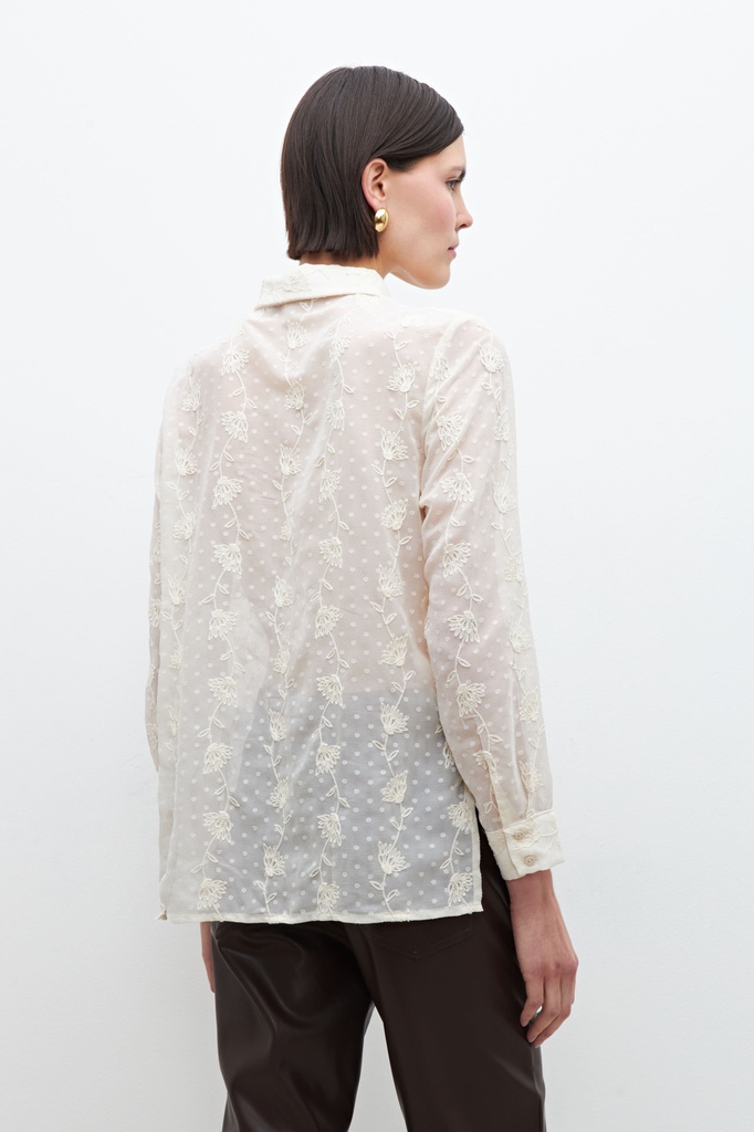 L160GBL13 CAMISA PLUMETTI BORDADO FLORAL