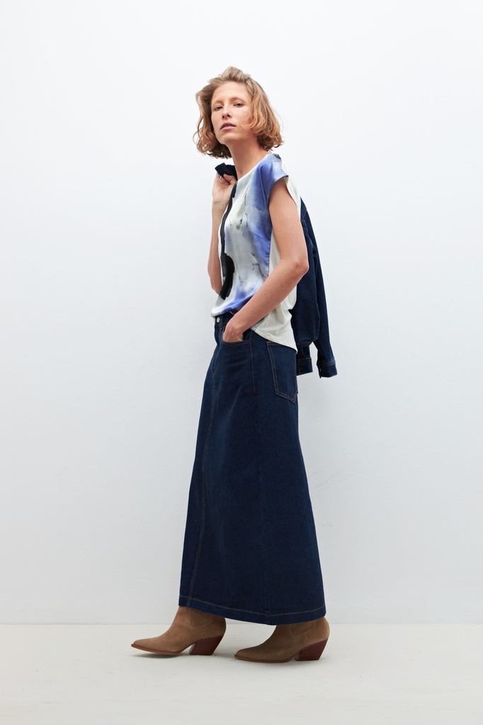 L160GBH11 BLUSA FRENTE ESTAMPADO ABSTRACTO