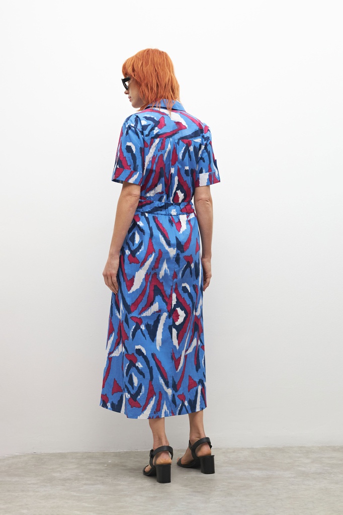 L155GDX1 VESTIDO ESTAMPADO CAMISERO CON CINTO