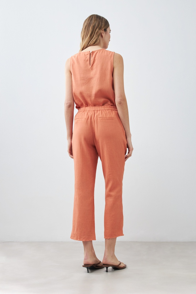 L167GPC1 PANTALON DE LINO CON EFECTO DESFLECADO