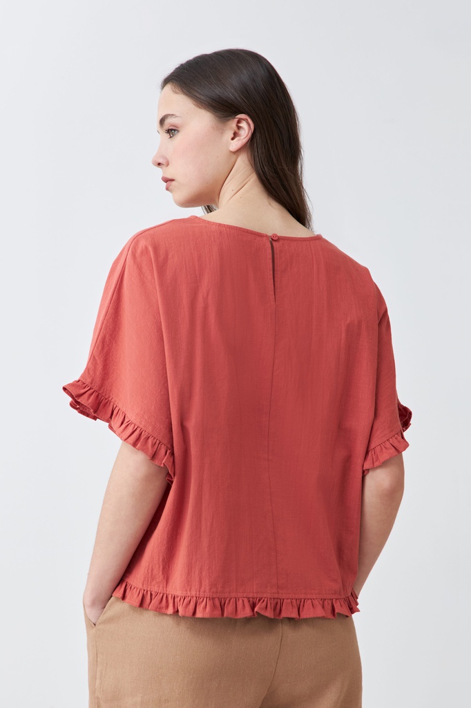 L167GBH10 BLUSA CON VOLADOS