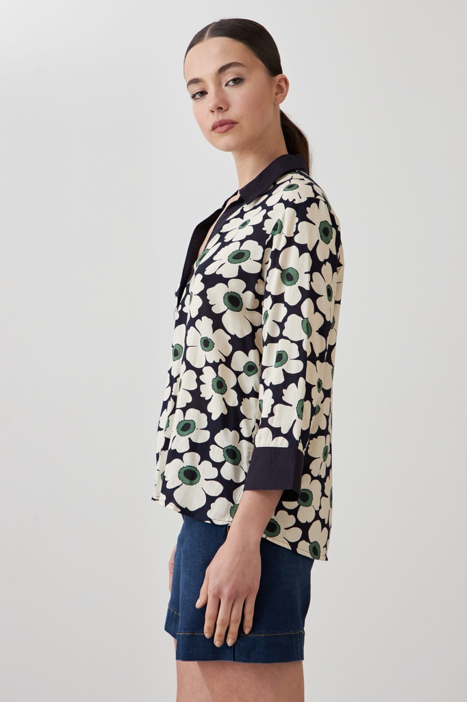 L167GBT10 BLUSA CON ESTAMPA MARGARITAS