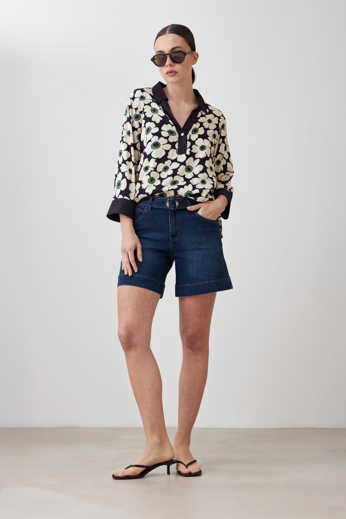 L167GBT10 BLUSA CON ESTAMPA MARGARITAS