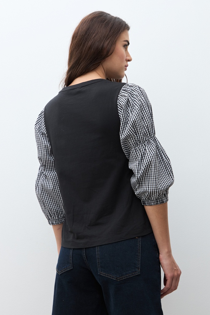 L170GTT1 REMERA CON MANGAS VICHY