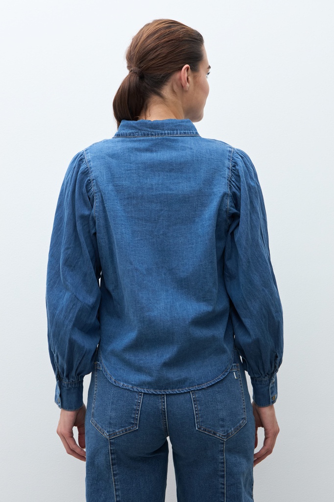 L170GBL14 CAMISA DE JEAN MANGAS ABULLONADAS