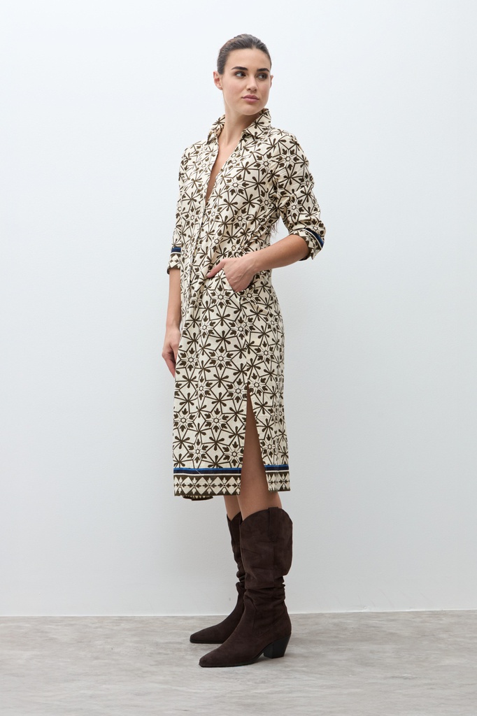 L170GDM3 VESTIDO CAMISERO ESTAMPA JADE