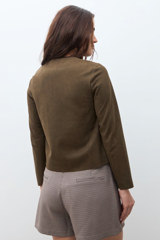L170GOJ3 CHAQUETA SIMIL GAMUZA CON CIERRE