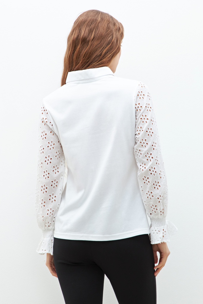 L163GTL2 REMERA CON MANGAS DE BRODERIE