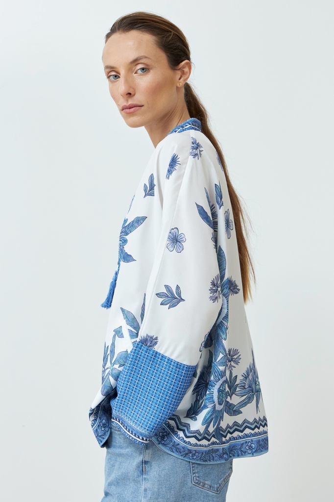 L168GOK1 KIMONO ESTAMPADO CON CIERRE