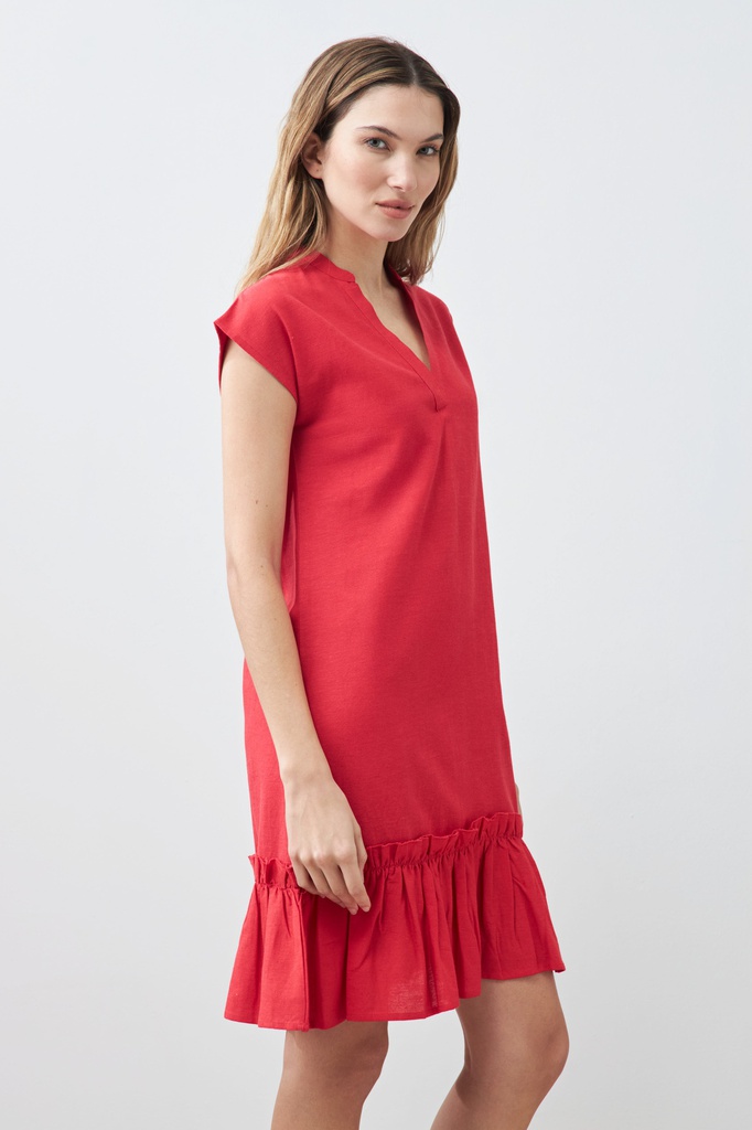 L167GDM6 VESTIDO MIDI CON VOLADO