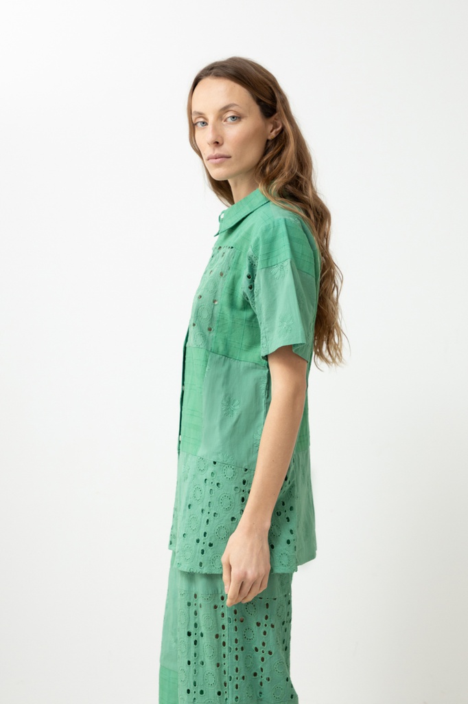 L168GBH8 CAMISA PATCHWORK DE BRODERIE