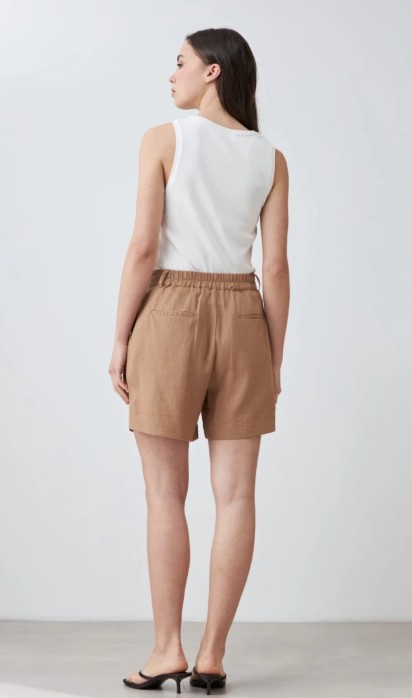L168GPH3 SHORT DE LINO CON PINZAS
