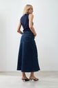 L165GSM1 MAXI FALDA DE JEAN CON TAJOS Y BOTONES