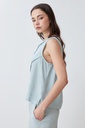 L167GBS7 BLUSA DE LINO CON EFECTO DESFLECADO