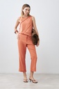 L167GBS7 BLUSA DE LINO CON EFECTO DESFLECADO
