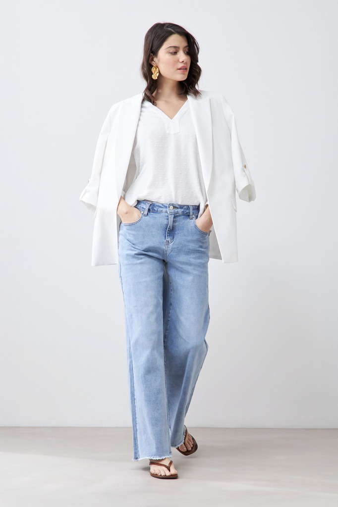 L166GBH7 BLUSA FANTASIA ESCOTE V