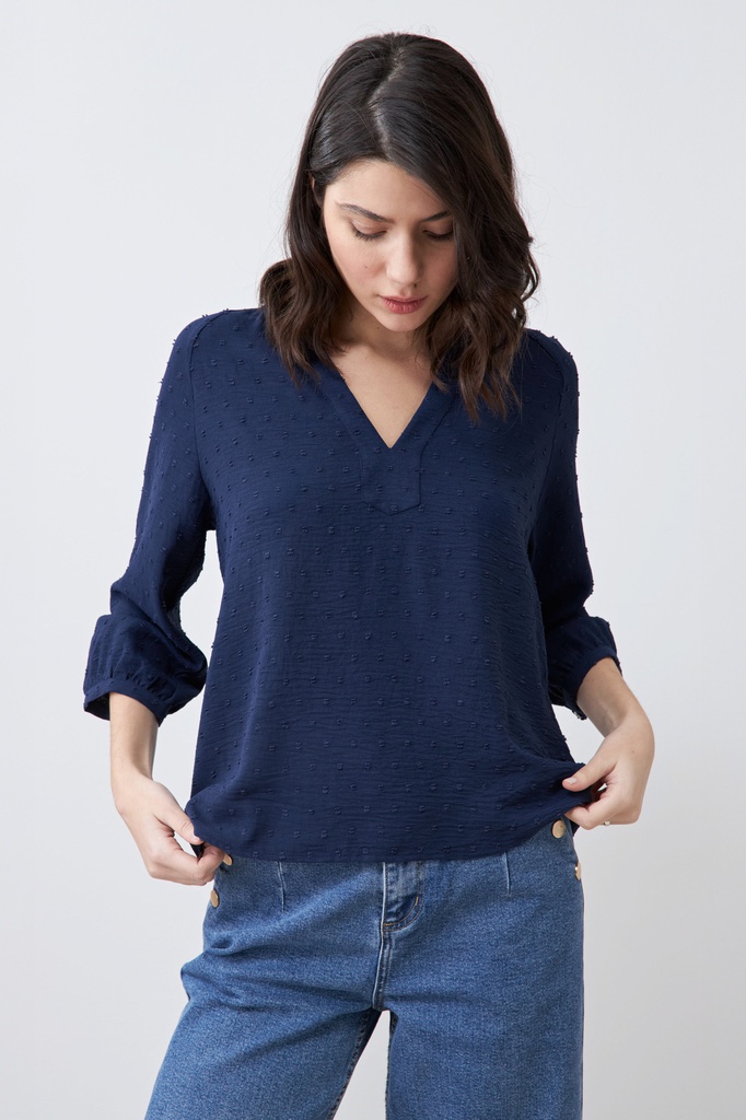 L166GBH7 BLUSA FANTASIA ESCOTE V