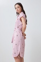 L167GDM11 VESTIDO RAYADO CON BORDADOS FLORALES