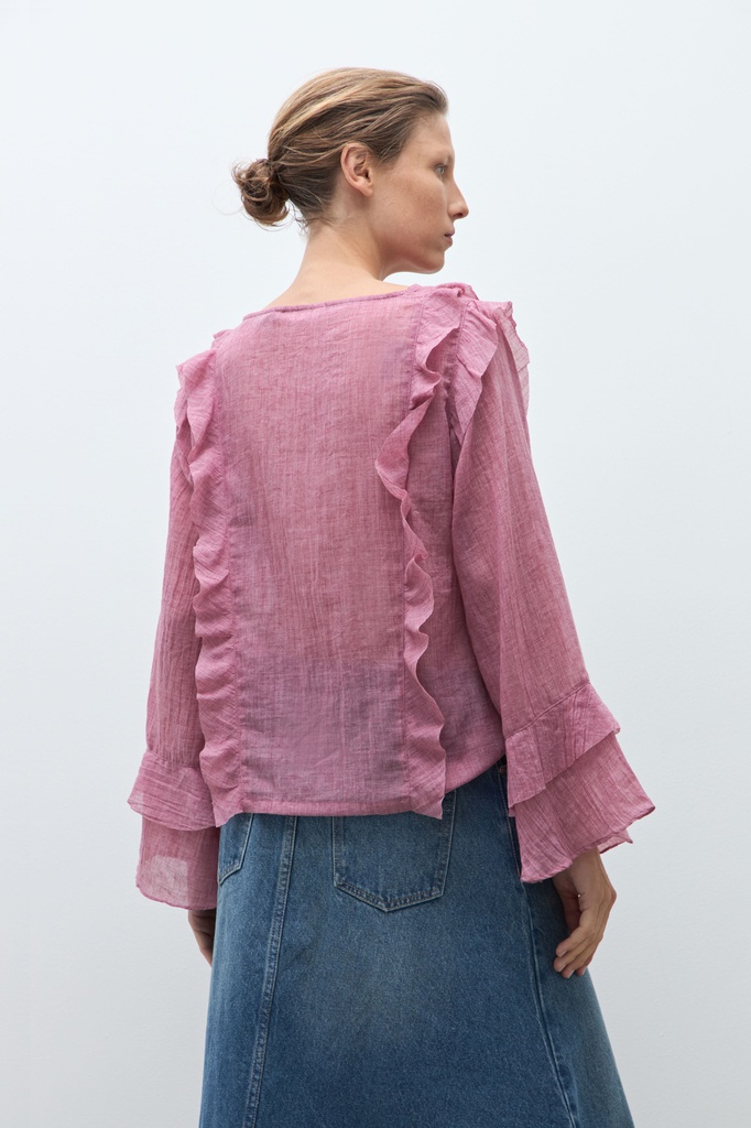 L170GBL1 BLUSA BOHO CON VOLADOS