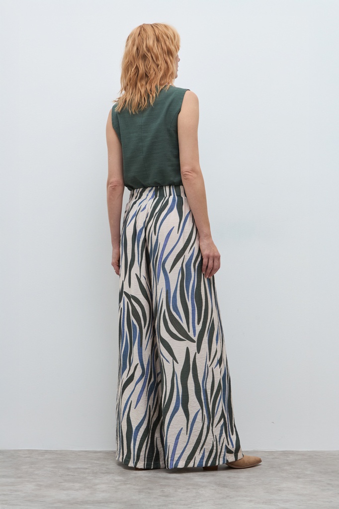 L172GPP12 PANTALON ESTAMPADO WIDE LEG PINZADO