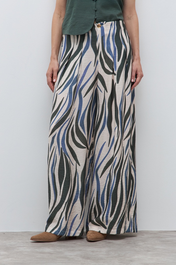 L172GPP12 PANTALON ESTAMPADO WIDE LEG PINZADO