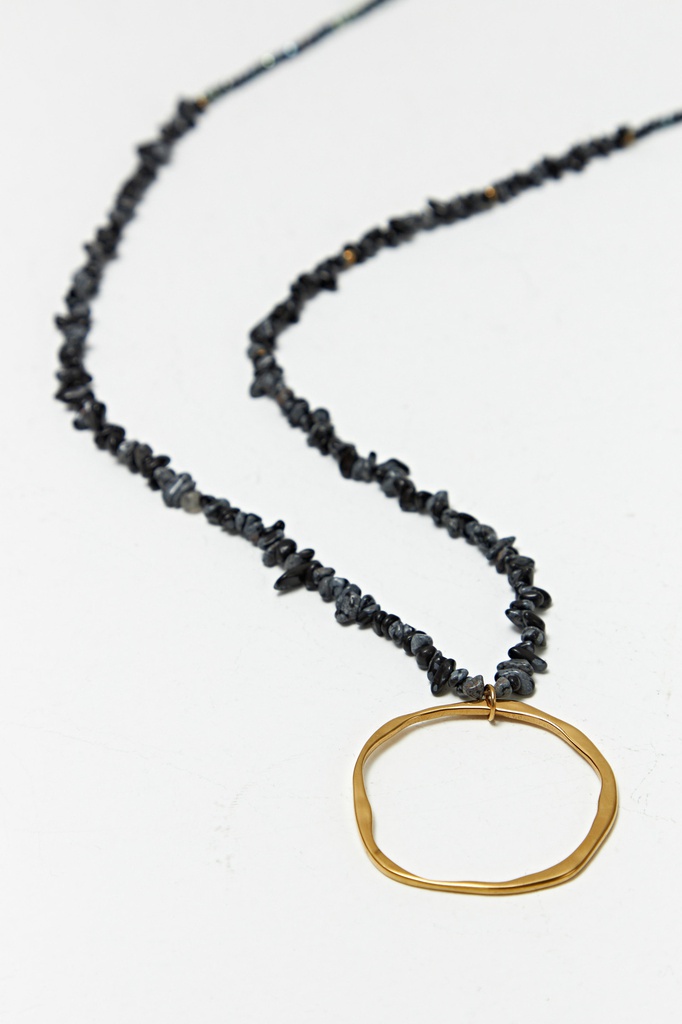 L165AJN5 COLLAR PIEDRAS NATURALES Y DIJE ACERO IRREGULAR