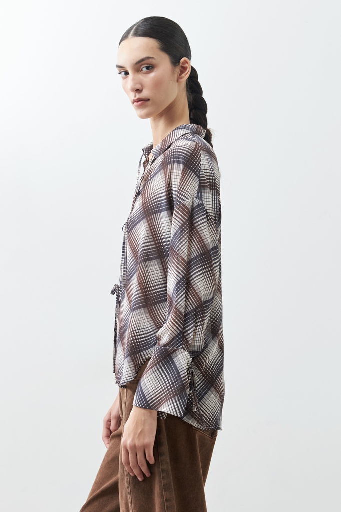 L165GBL9 CAMISA ESCOCESA CON LAZOS