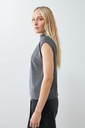 L165GBS3 BLUSA LUREX CON TABLAS EN HOMBRO