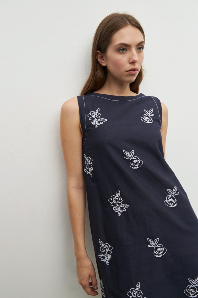 L158GDM1 VESTIDO BORDADO FLORAL