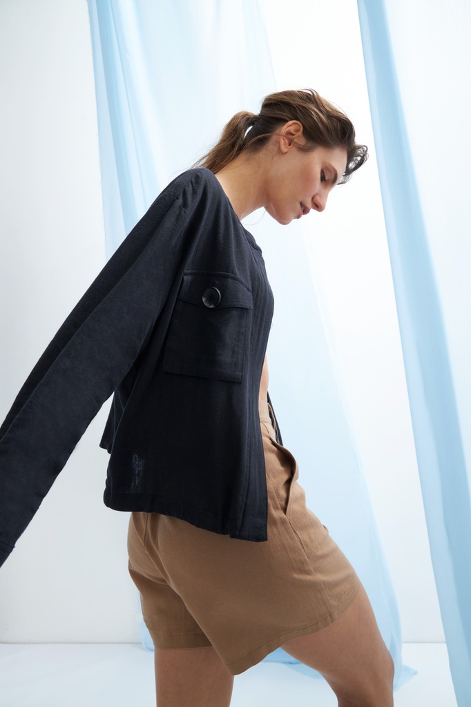 L157GOJ2 CHAQUETA BOMBER DE LINO